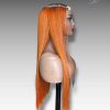 30 Inch Wig Orange 320 grams Human Hair Lace Wig