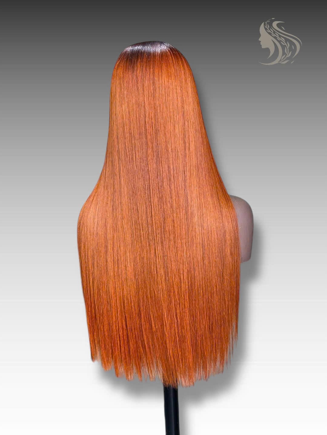 30 Inch Wig Orange 320 grams Human Hair Lace Wig