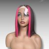 12 Inch Wig Black With Highlight Color 230 grams Human Hair Lace Wig