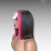 12 Inch Wig Black With Highlight Color 230 grams Human Hair Lace Wig