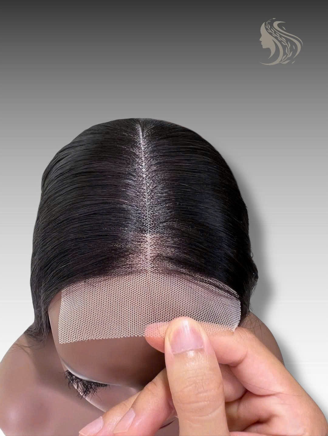 12 Inch Wig Black With Highlight Color 230 grams Human Hair Lace Wig