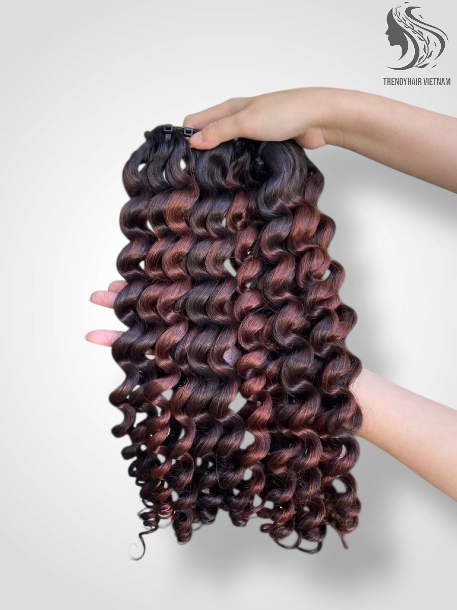 Loose Deep Black Color And Colored Human Hair Bundles 100 Grams