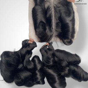 Combo 2 Bundles And 1 Closure 6x6 Vietnames Human Hair