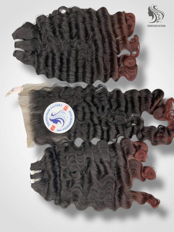 Combo 2 Bundles And 1 Closure 7x7 Vietnames Human Hair