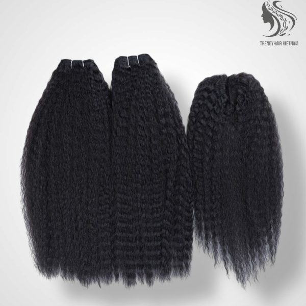 Kinky Straight And Afro Curl Black Color And Colored Human Hair Bundles 100 Grams