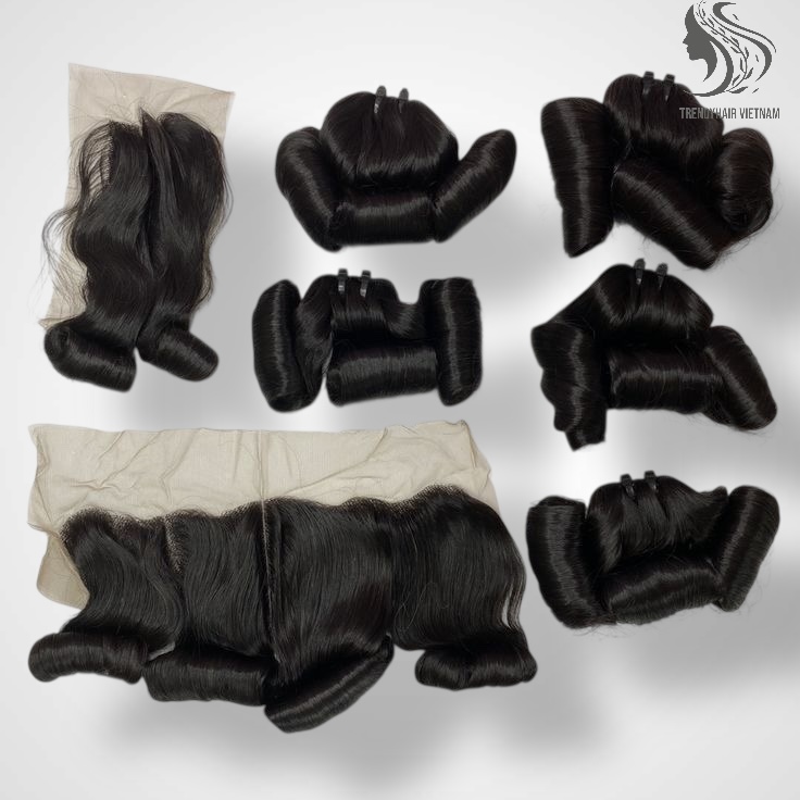 Egg Curl Black Color And Colored Human Hair Bundles 100 Grams