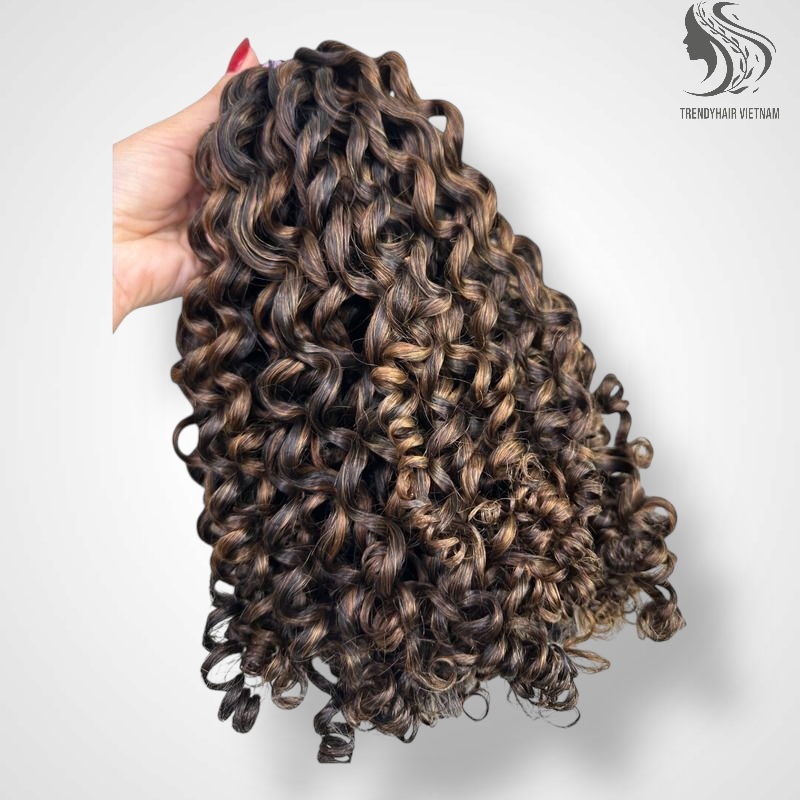 Pixie And Jerry Curl Black Color And Colored Human Hair Bundles 100 Grams