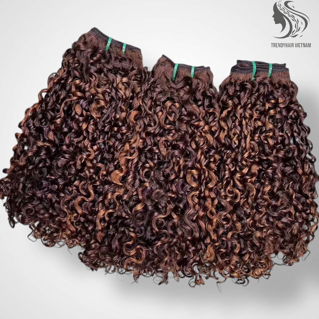 Pixie And Jerry Curl Black Color And Colored Human Hair Bundles 100 Grams