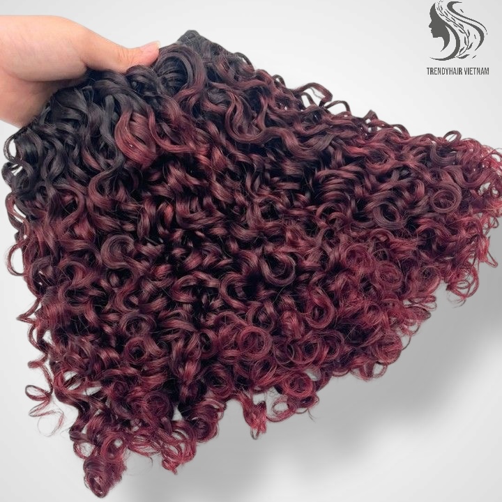 Pixie And Jerry Curl Black Color And Colored Human Hair Bundles 100 Grams