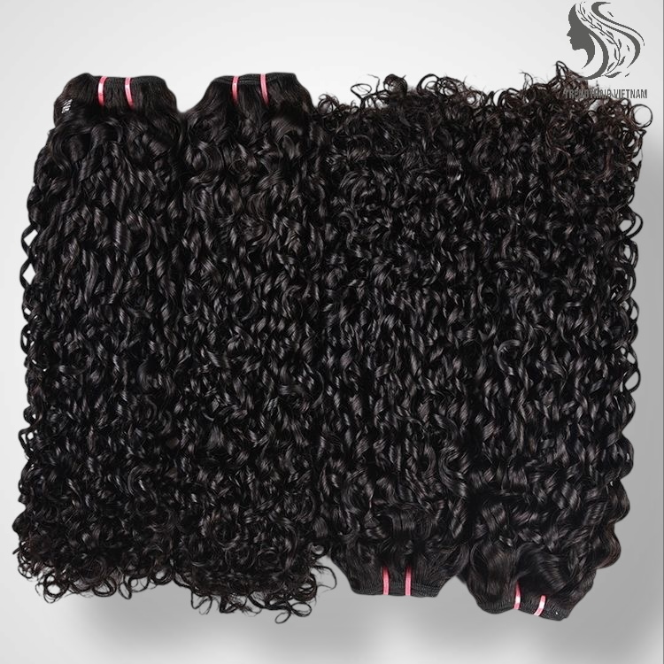 Water Wave Black Color And Colored Human Hair Bundles 100 Grams