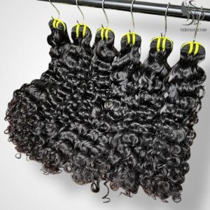 Water Wave Black Color And Colored Human Hair Bundles 100 Grams