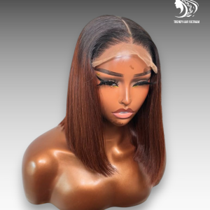 12 Inch Wig Ombre Color 230 grams Human Hair Lace Wig with HD lace, silky texture, and custom ombre shade – perfect for wholesale and individual use