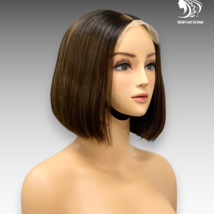 10 Inch Wig Brown Color 220 grams Human Hair Lace Wig