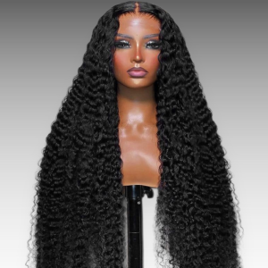 34 Inch Wig Black Color 350 grams Human Hair Lace Wig
