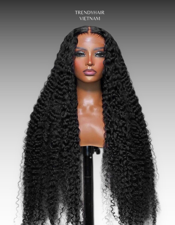 34 Inch Wig Black Color 350 grams Human Hair Lace Wig