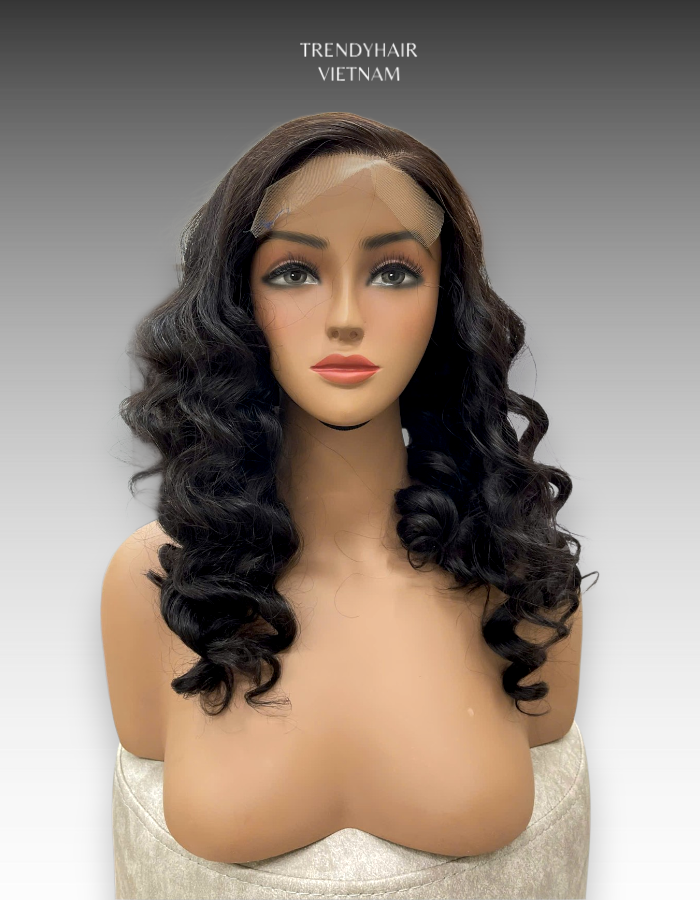 18 Inch Wig Black Color 250 grams Human Hair Lace Wig