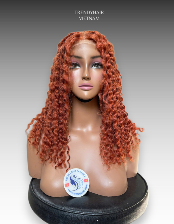 20 Inch Wig Orange Color 250 grams Human Hair Lace Wig