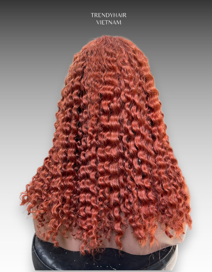 20 Inch Wig Orange Color 250 grams Human Hair Lace Wig