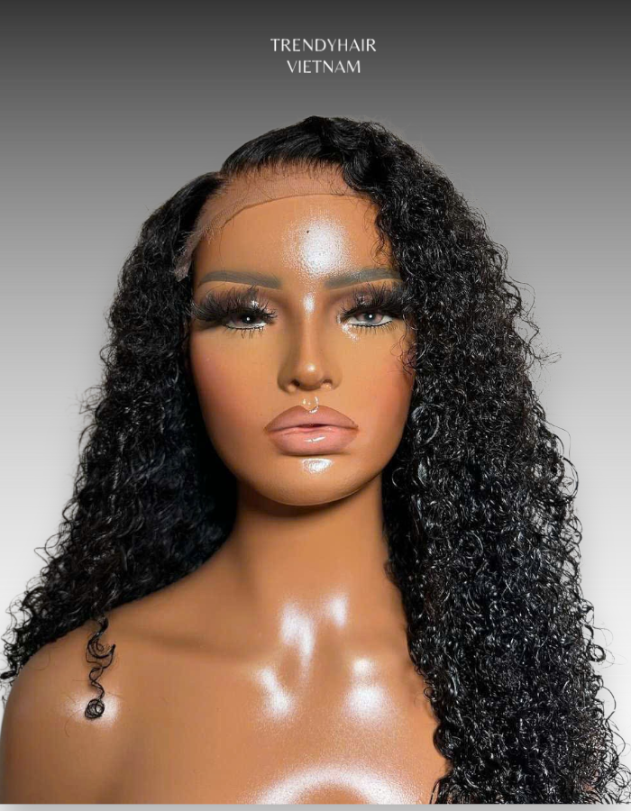 22 Inch Wig Black Color 270 grams Human Hair Lace Wig