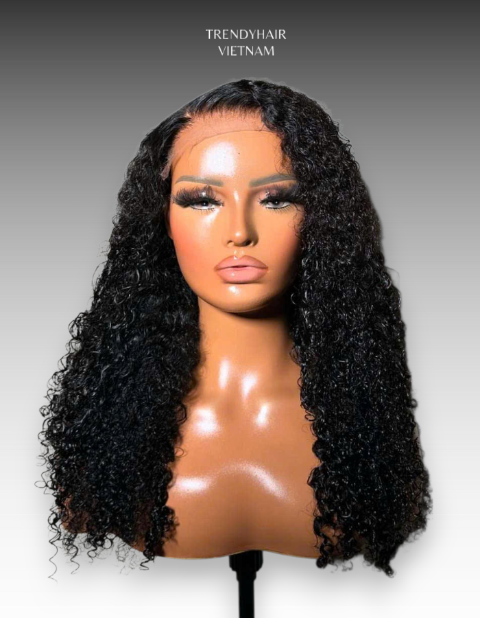 22 Inch Wig Black Color 270 grams Human Hair Lace Wig