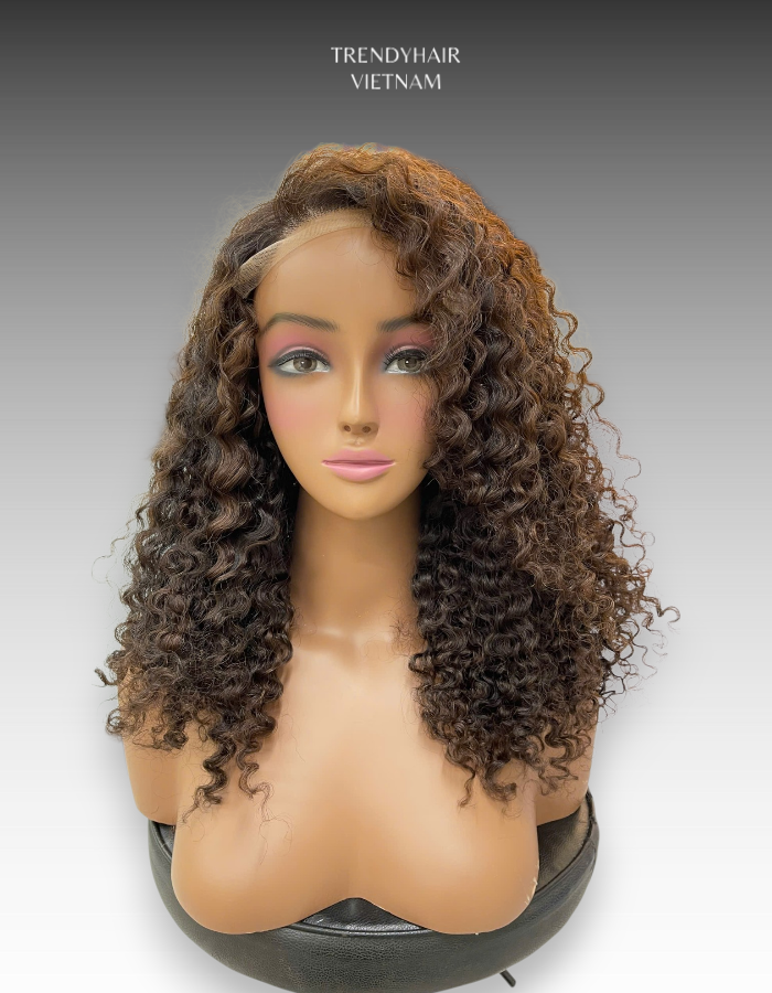 20 Inch Wig Brown Color 250 grams Human Hair Lace Wig