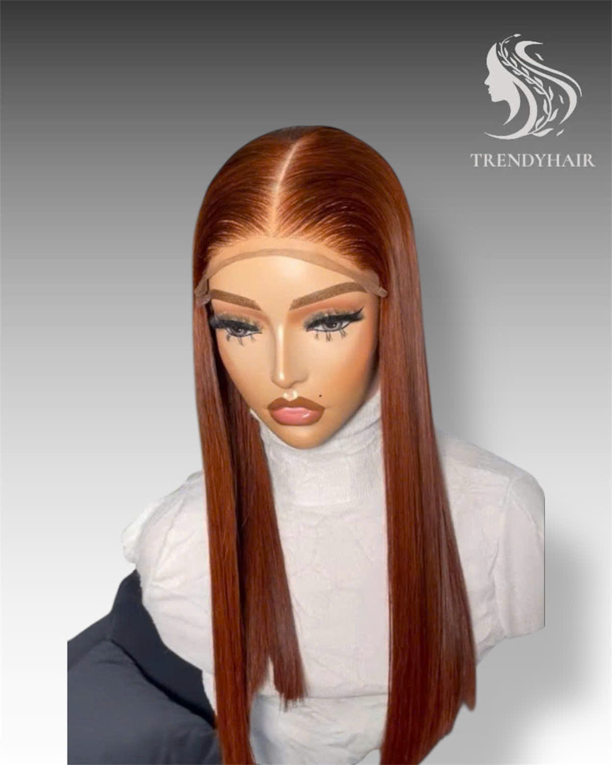 20inch Bone Straight Wig Orange Color Human Hair Lace Wig