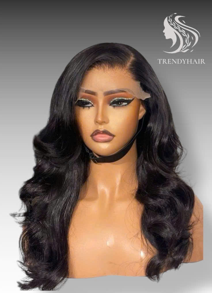 16inch Natural Curl Wig Black Color Human Hair Lace Wig