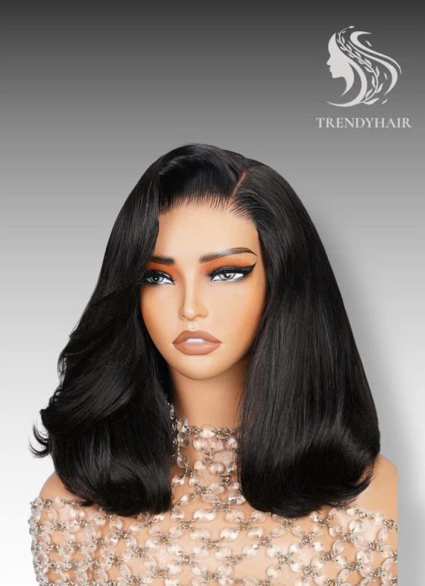 14inch Custom Wig Black Color Human Hair Lace Wig
