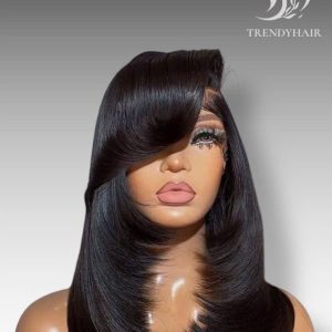14inch Custom Wig Black Color Human Hair Lace Wig