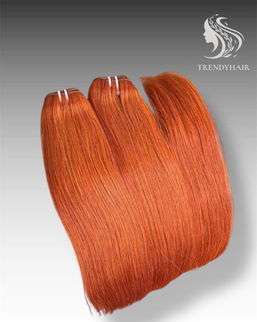 Combo2 Bundles 1 Closure 8inch Orange Color Human Hair
