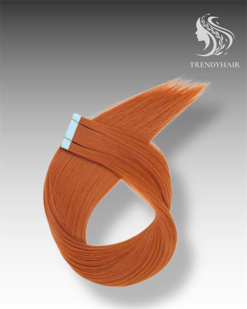 8inch Invisible Tape Orange Color Human Hair