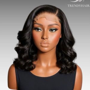 16inch Body Wave Wig – Black Color – Human Hair Lace Wig | Natural Beauty & Timeless Elegance
