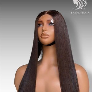 16inch Bone Straight Wig – Brown Color – Human Hair Lace Wig | Premium Vietnamese Hair